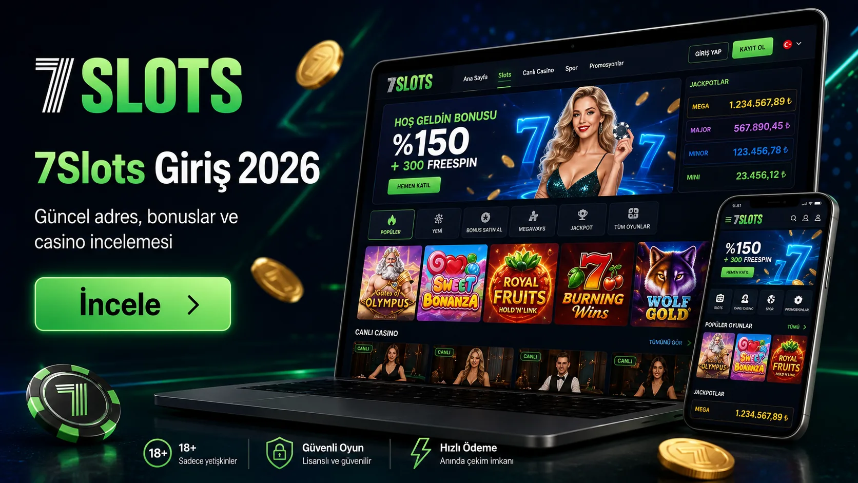 7Slots Casino : Güncel Giriş Adresi, Bonuslar ve İnceleme